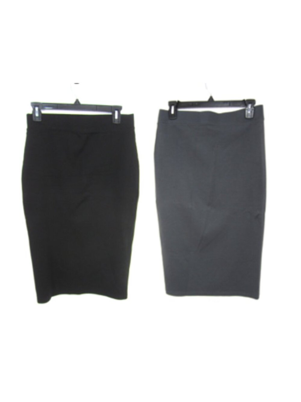 NEW NWOT Size L Iris Black Gray Ponte Knit Pencil Skirt Below Knee Midi Solid